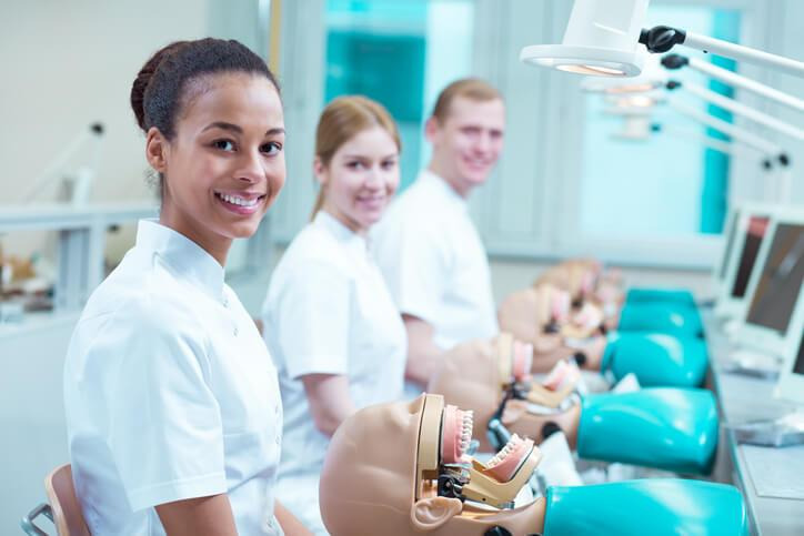 A group of students enrolled in a dental hygienist diploma program in Canada